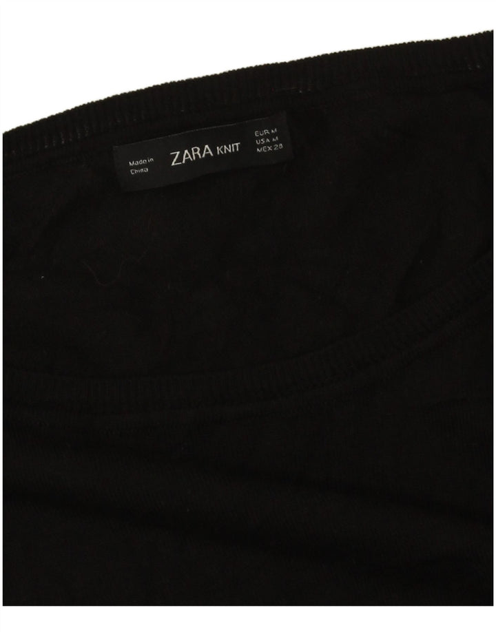 Maglione maglione oversize con scollo a barca da donna Zara UK 14 medio nero