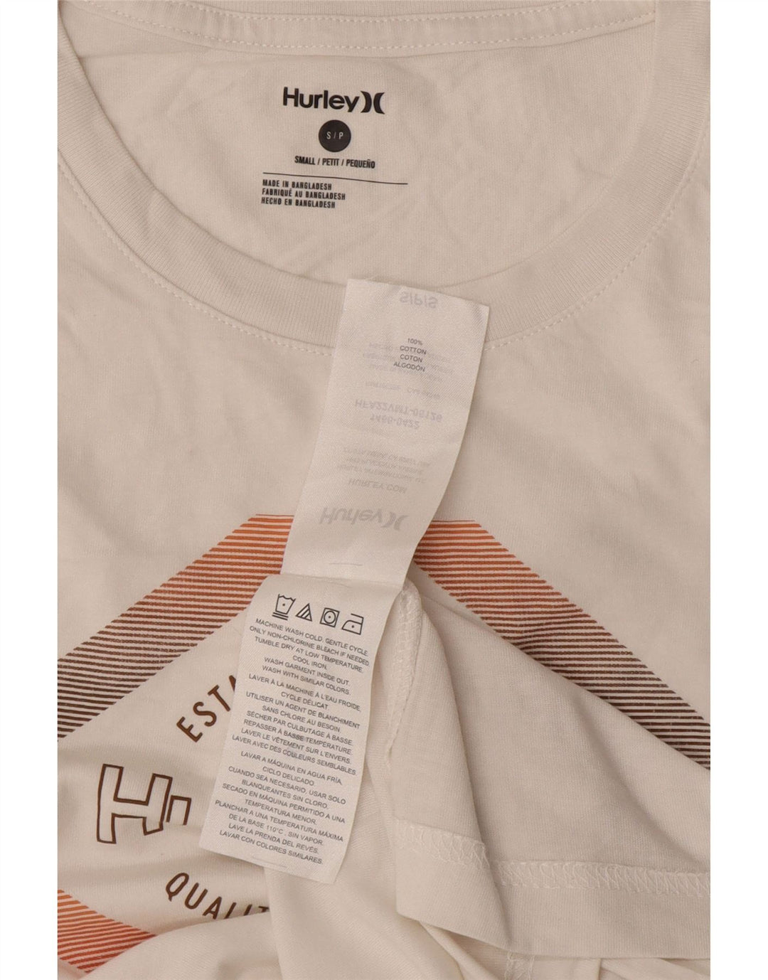 T-shirt grafica da uomo Hurley Top Small in cotone bianco