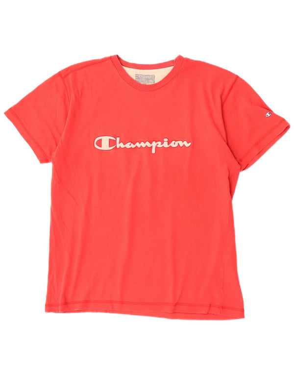 T-shirt grafica da uomo Champion Top grande in cotone rosso