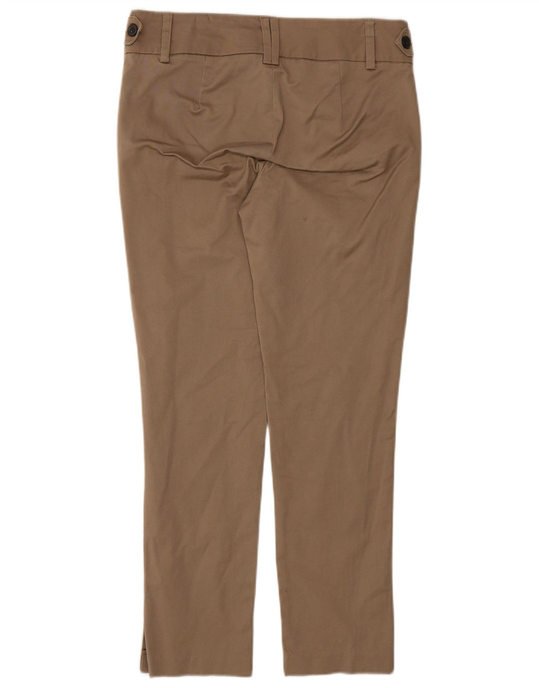 ZARA Womens Slim Cropped Trousers W26 L26 Brown Cotton