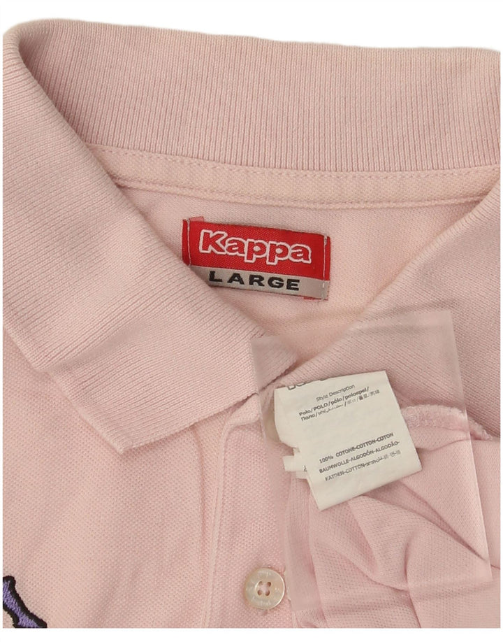 Polo Kappa Uomo Large Rosa In Cotone