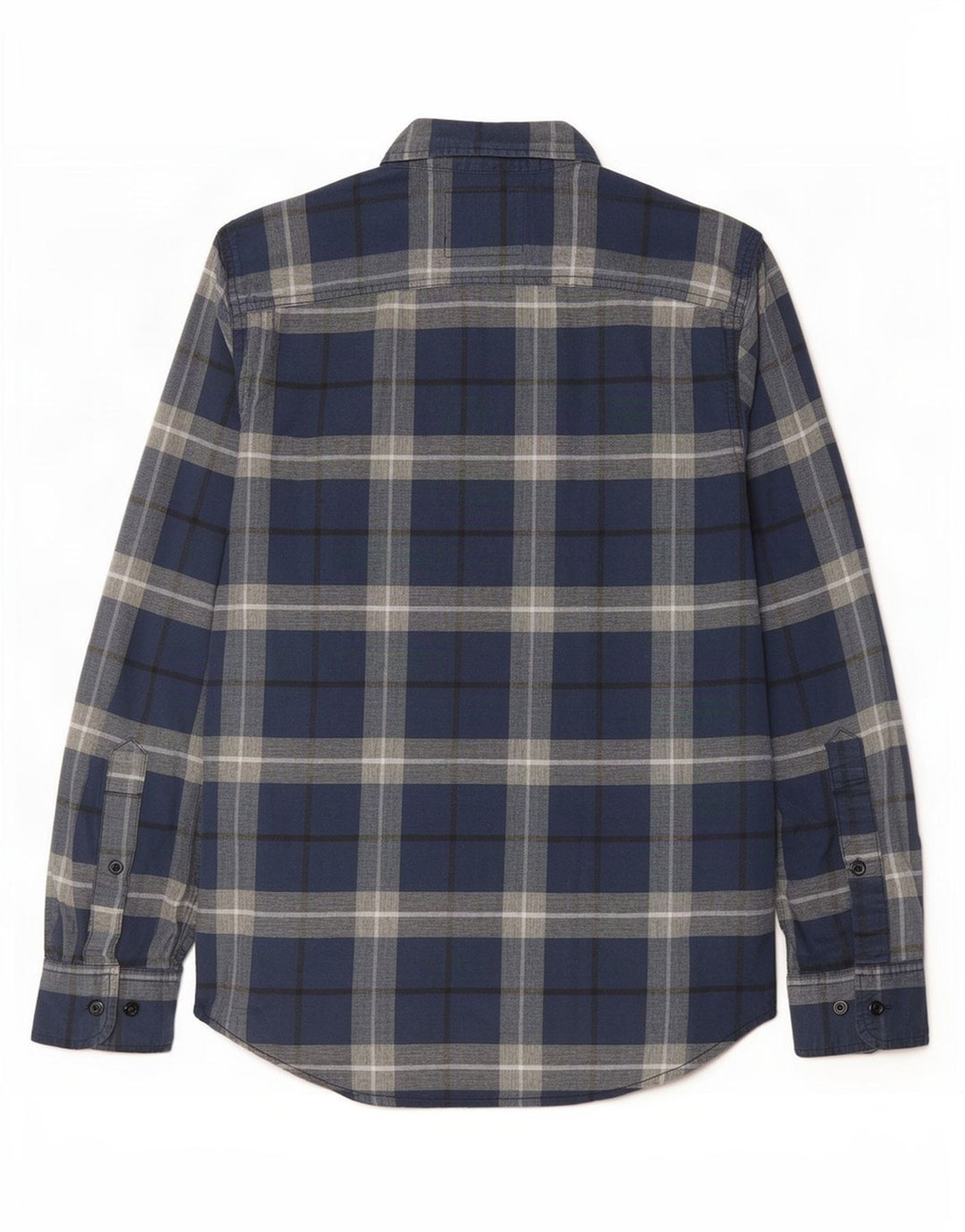 Camicia Hollister da uomo elasticizzata piccola in cotone scozzese blu navy