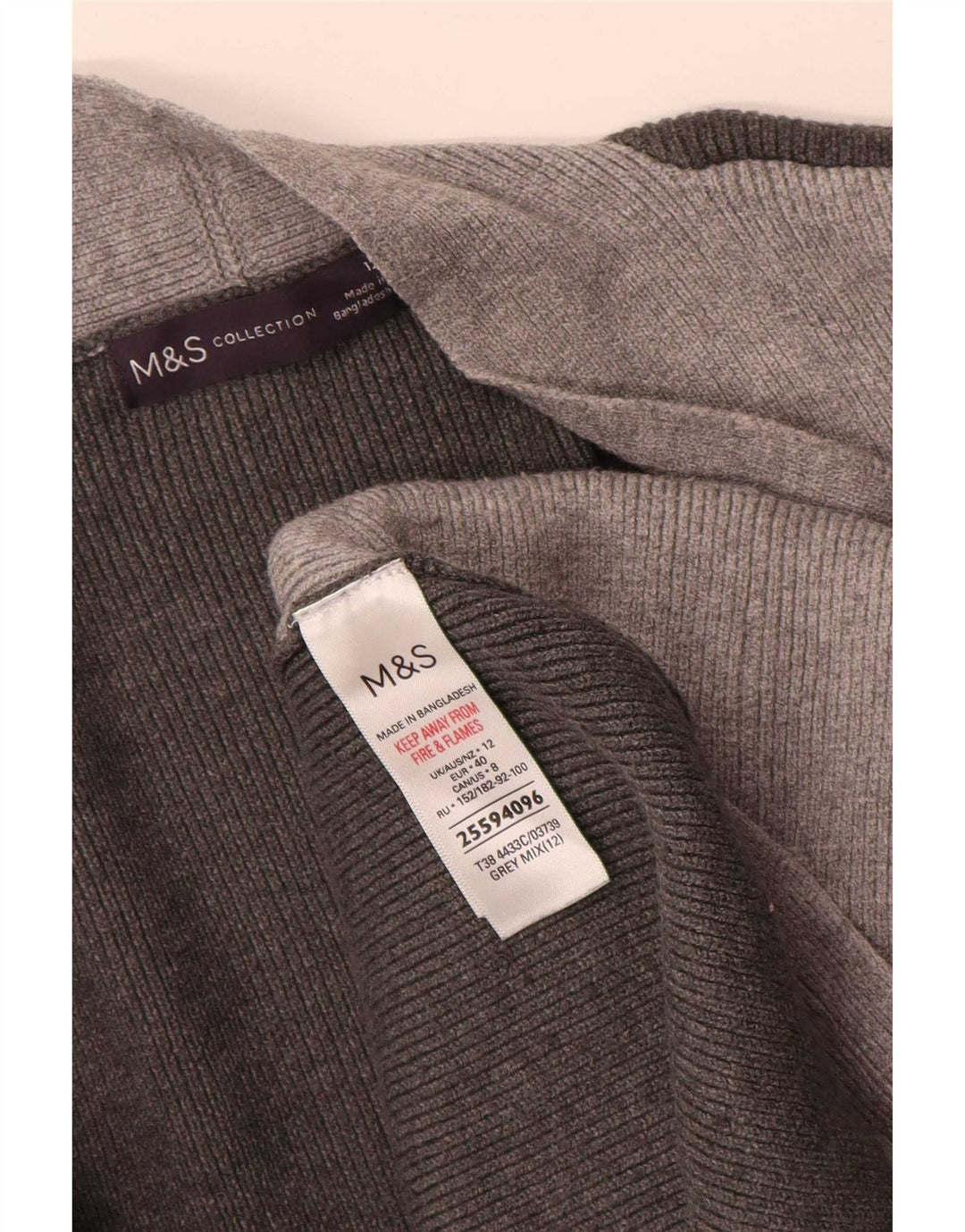 Maglione cardigan lungo da donna Marks & Spencer UK 12 Grigio medio