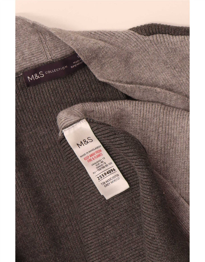 Maglione cardigan lungo da donna Marks & Spencer UK 12 Grigio medio