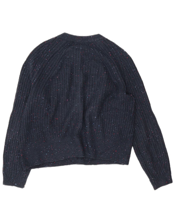 Maglione cardigan da donna Marks & Spencer UK 14 medio blu navy screziato
