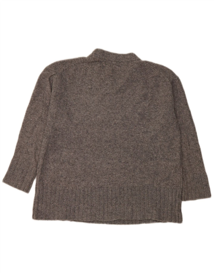 Maglione maglione oversize con collo dolcevita da donna Zara UK 10 piccolo grigio screziato