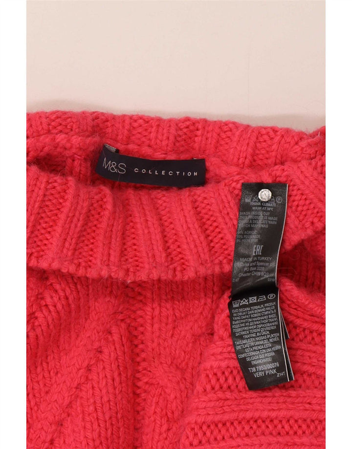 Maglione maglione a collo alto da donna Marks & Spencer UK 16 grande rosa