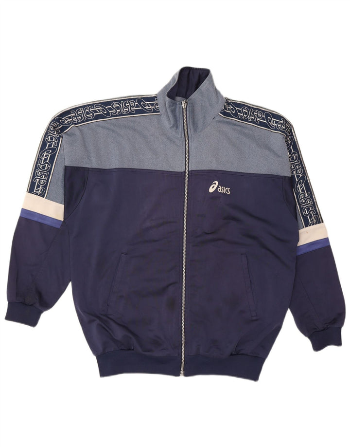 Giacca da tuta grafica ASICS da uomo, giacca grande, colore blu navy