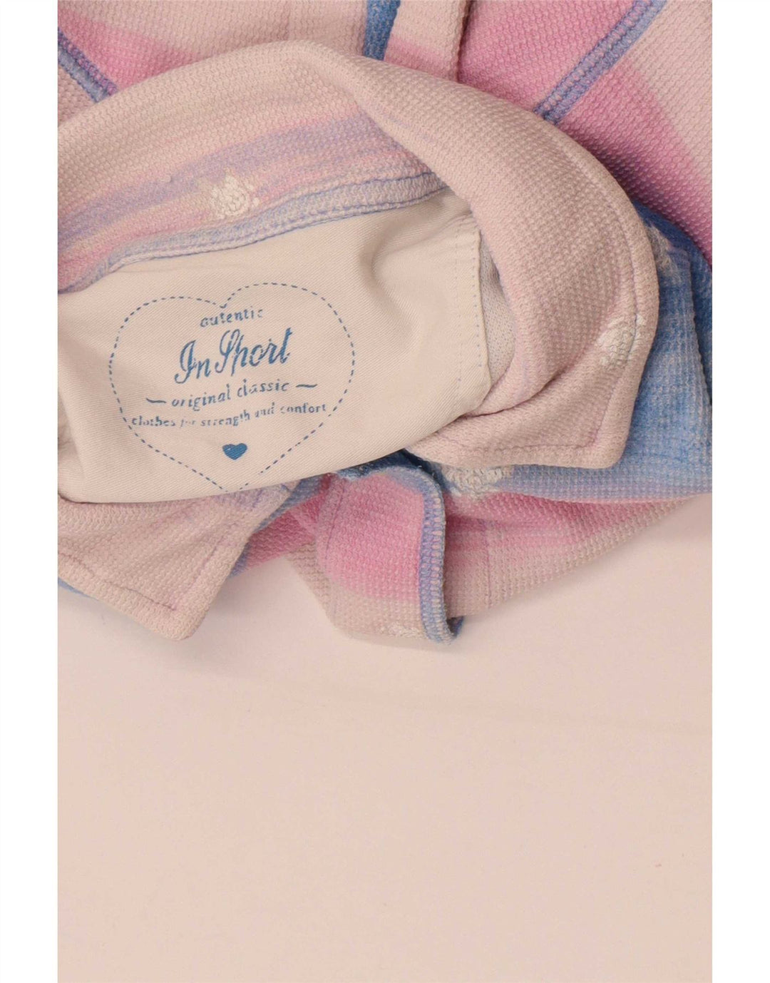 Camicia vintage da donna con motivo astratto, camicetta UK 16, grande a righe blu