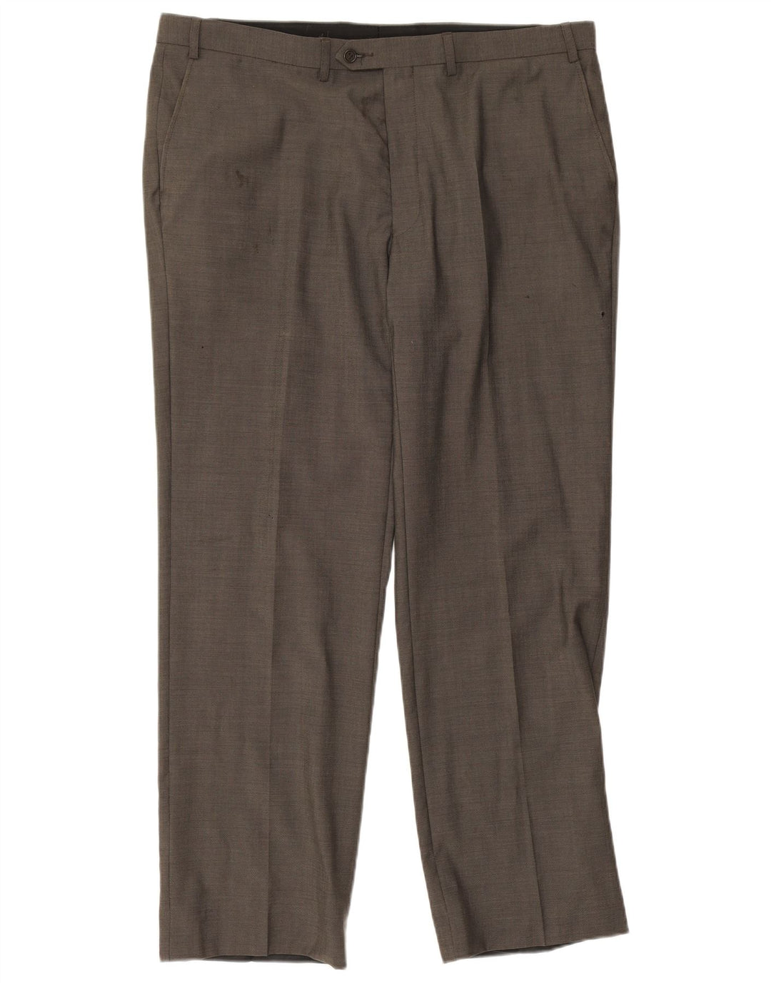 Pantaloni da abito dritti da uomo Marks & Spencer W40 L30 lana verde