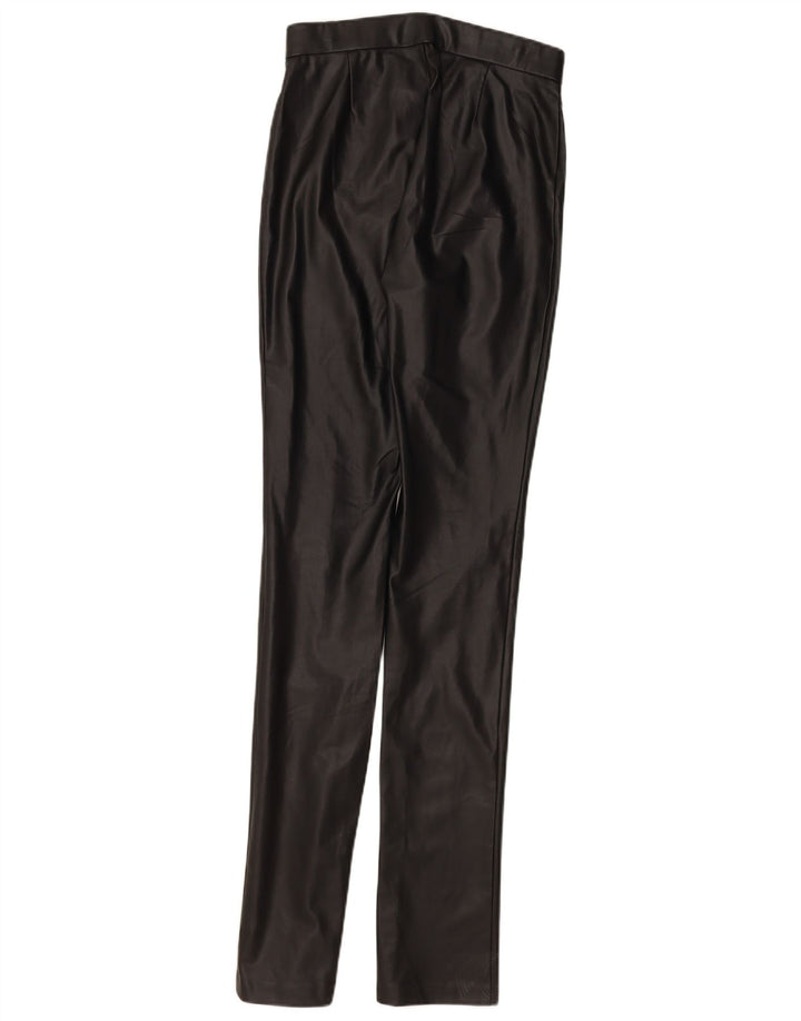 Pantaloni slim in ecopelle da donna Zara piccoli W26 L34 neri