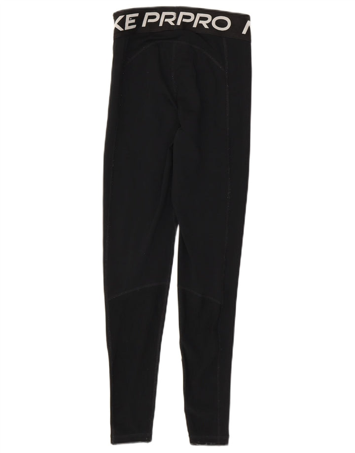 Leggings grafici Nike Dri Fit da donna UK 4 XS poliestere nero