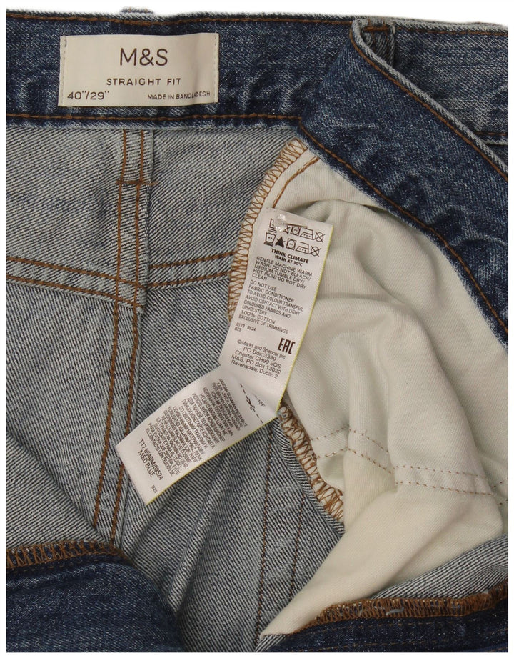 Jeans dritti da uomo Marks & Spencer W40 L29 cotone blu