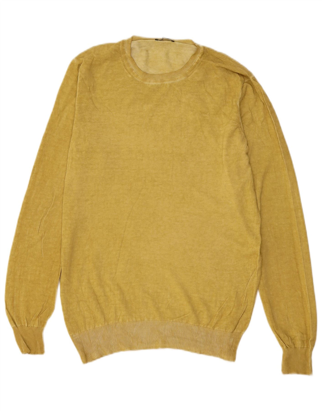 Maglione maglione girocollo da donna Sisley UK 14 giallo medio