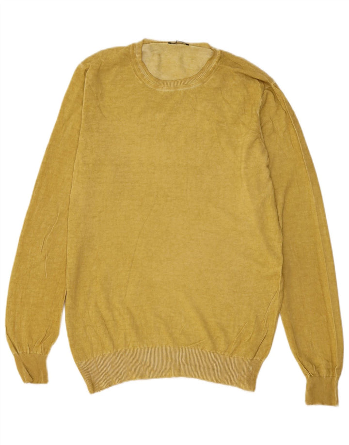 Maglione maglione girocollo da donna Sisley UK 14 giallo medio