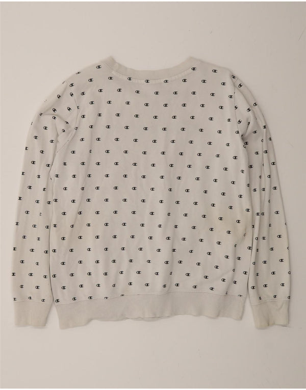 Felpa grafica da donna Champion Jumper UK 18 XL Cotone bianco