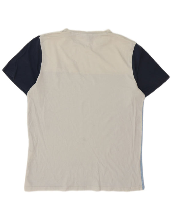 T-shirt da uomo Ellesse Top in cotone color block bianco medio