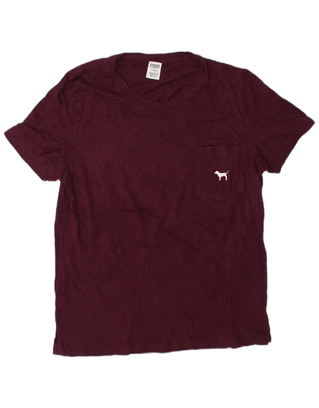 VICTORIA'S SECRET T-shirt grafica rosa da uomo Top grande in cotone bordeaux