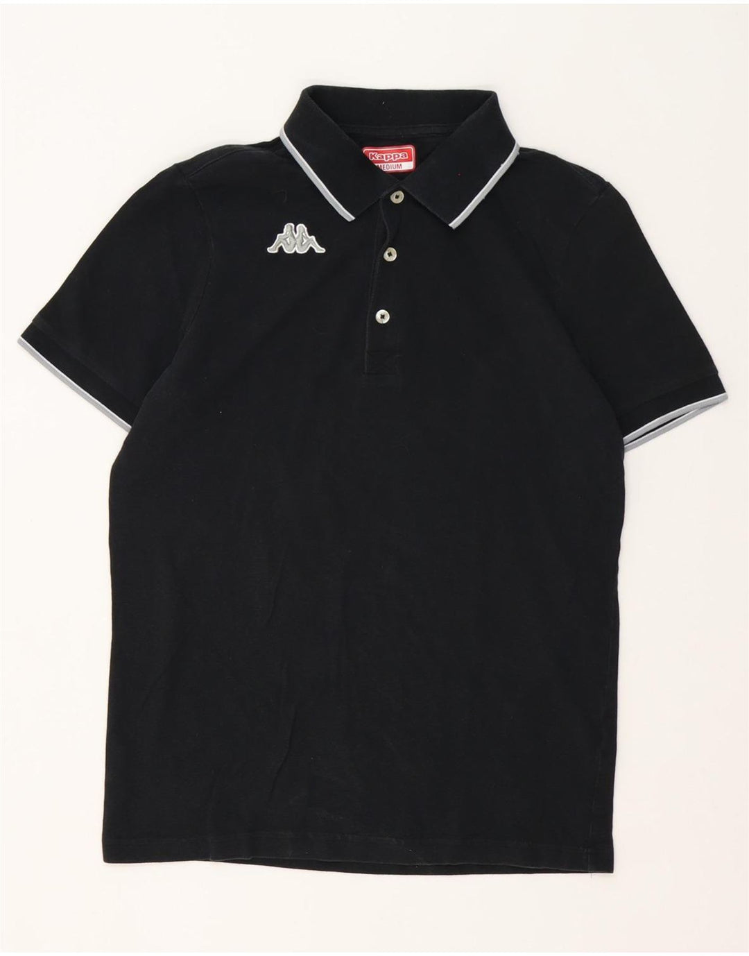 Polo Kappa Uomo Media Nera In Cotone