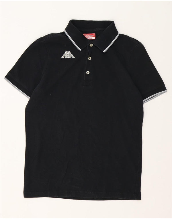 Polo Kappa Uomo Media Nera In Cotone