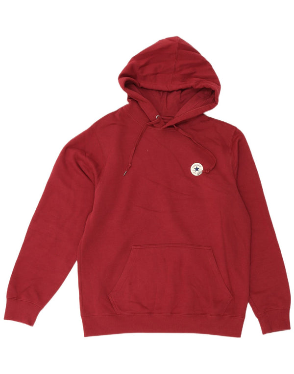 Maglione con cappuccio da uomo Converse in cotone bordeaux medio