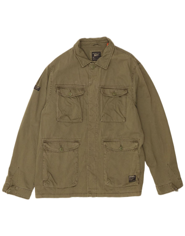 Giacca utility grafica da uomo Superdry UK 44 2XL cotone kaki