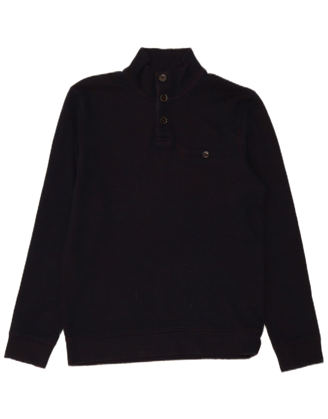 Ted Baker Maglione da uomo con collo a bottoni taglia 2 piccolo blu navy moderno