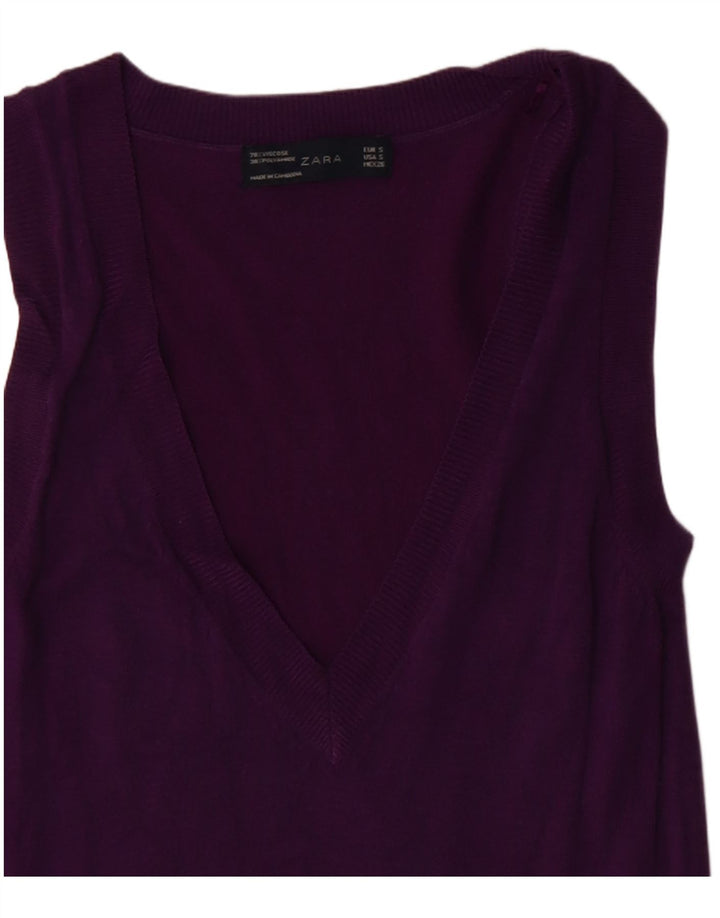 Canotta canotta da donna Zara UK 8 piccola viscosa viola