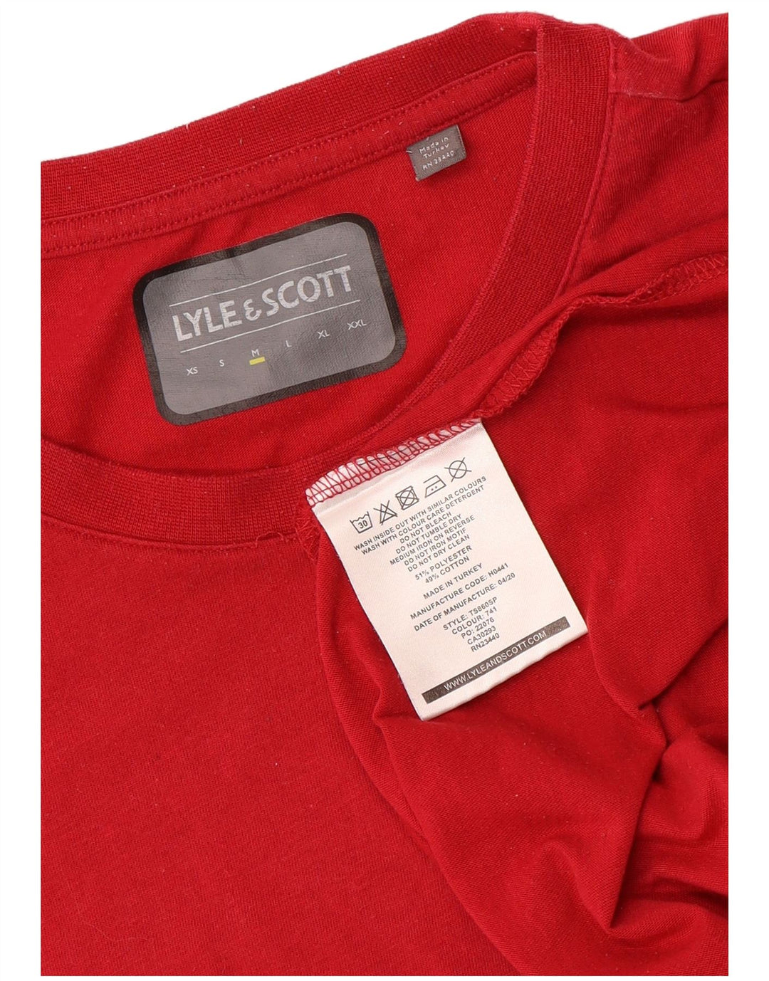 T-shirt da uomo Lyle & Scott Top rosso medio in poliestere