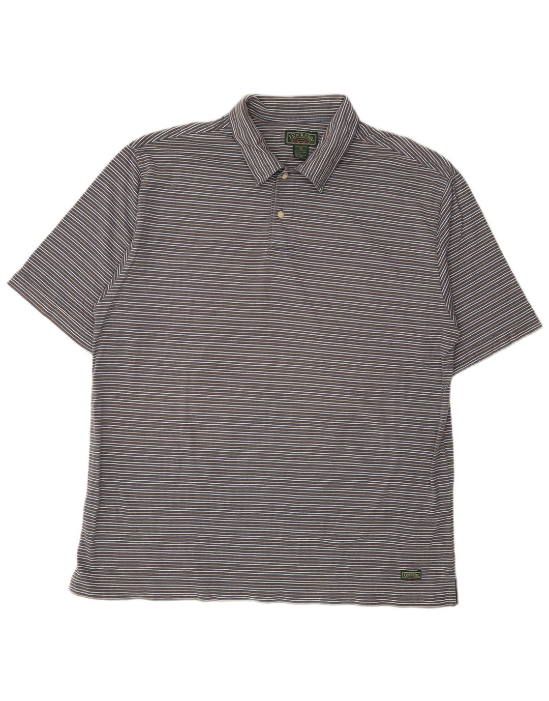 Polo da uomo Dockers XL in cotone a righe grigie