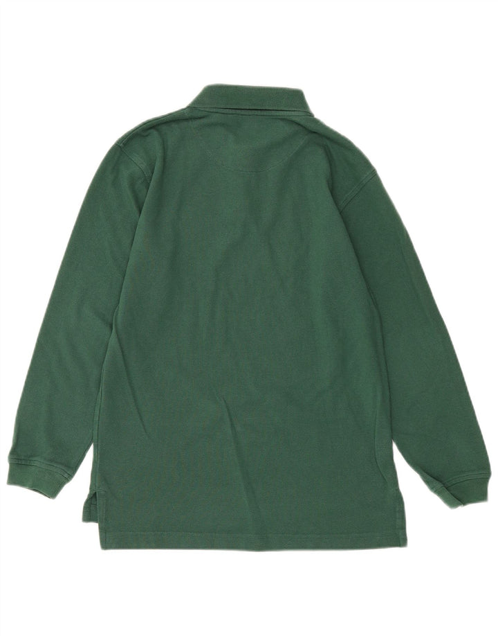 IZOD Boys Regular Long Sleeve Polo Shirt 10-11 Years Medium Green Cotton