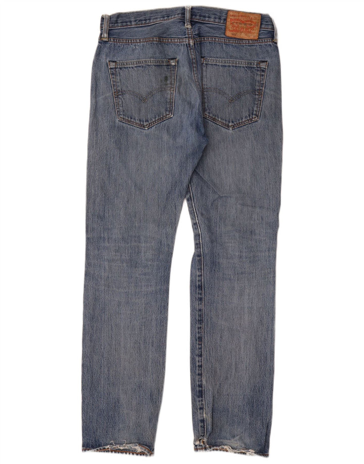 Levi's Uomo 501 Jeans dritti effetto consumato W32 L32 Cotone Blu