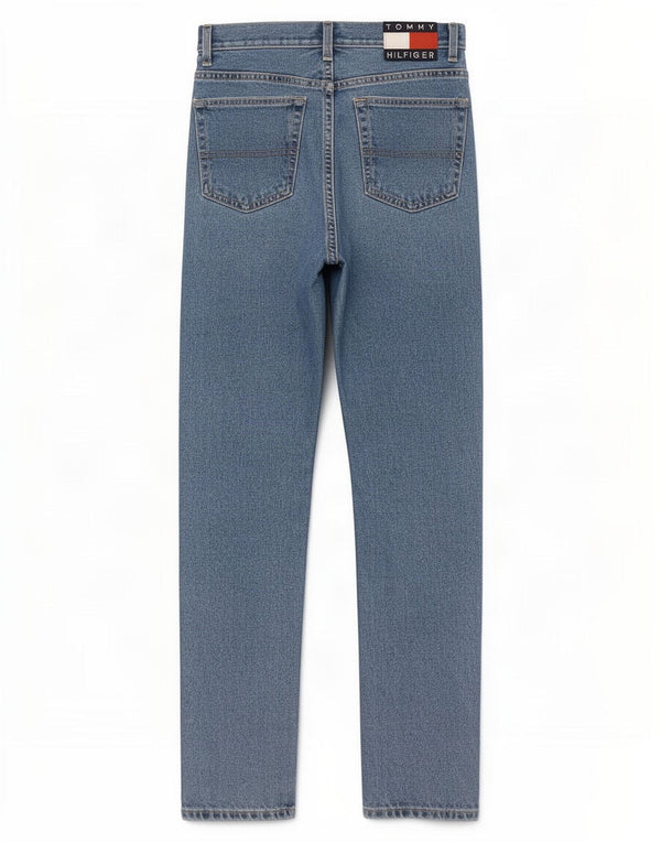 Jeans dritti da donna Tommy Hilfiger W32 L32 cotone blu