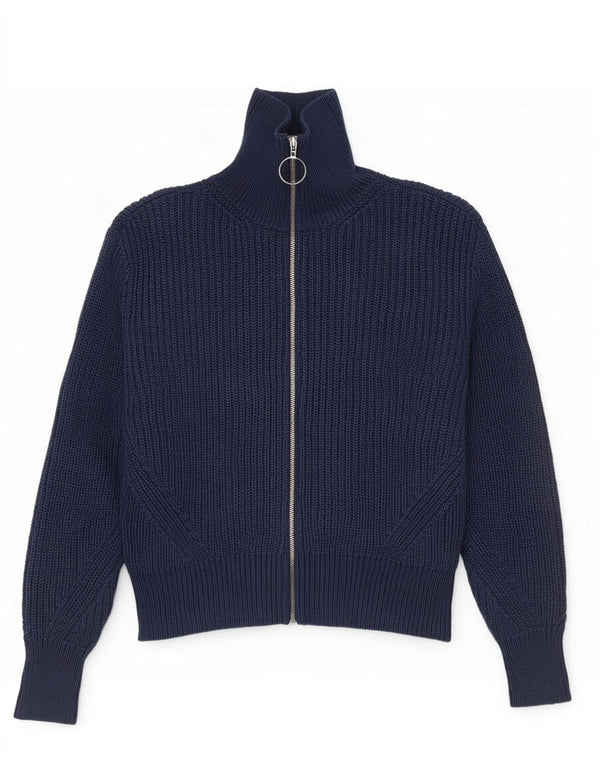 Maglione cardigan corto da donna Marks & Spencer UK 12 medio blu navy