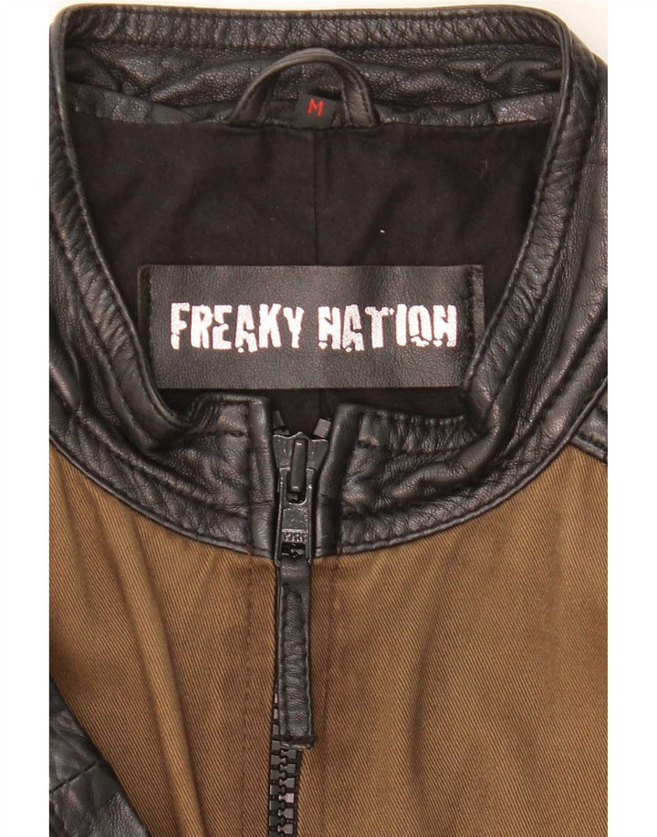 Giacca da corsa da uomo Freaky Nation UK 38 Colorblock marrone medio