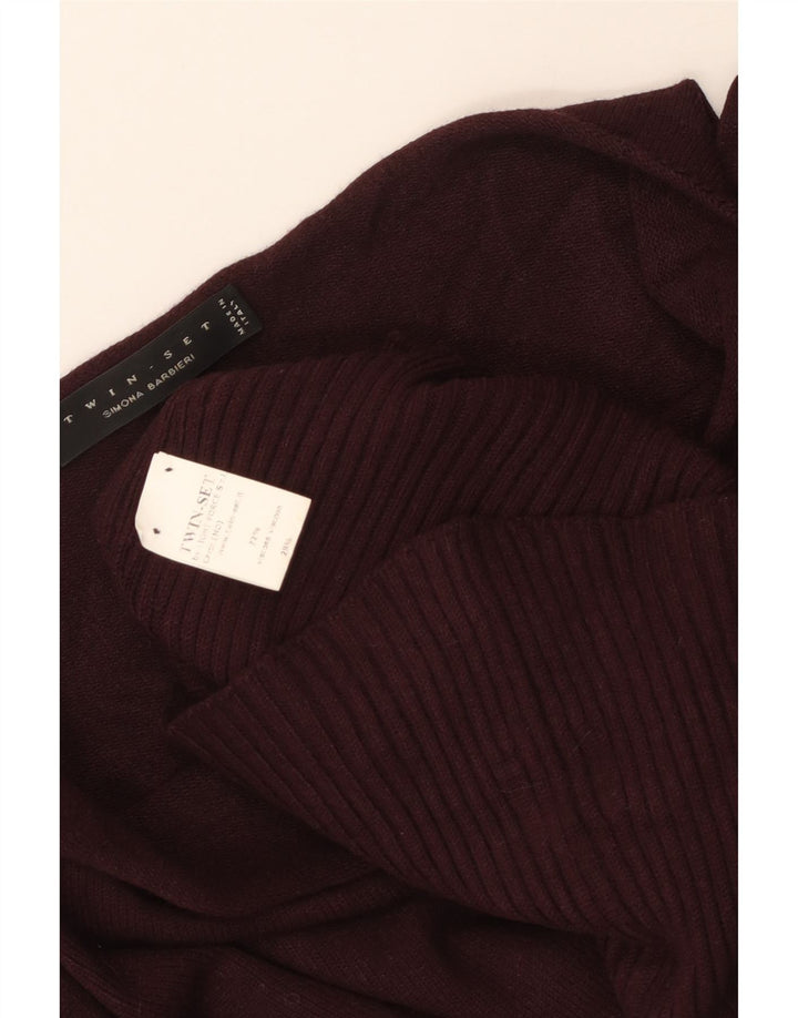 SIMONA BARBIERI Top Twin-Set da donna a maniche lunghe UK 12 Medium Maroon