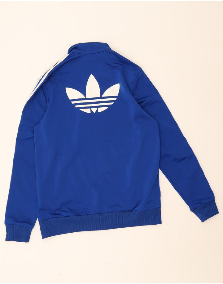 Giacca da ginnastica grafica da ragazzo Adidas 13-14 anni in poliestere blu