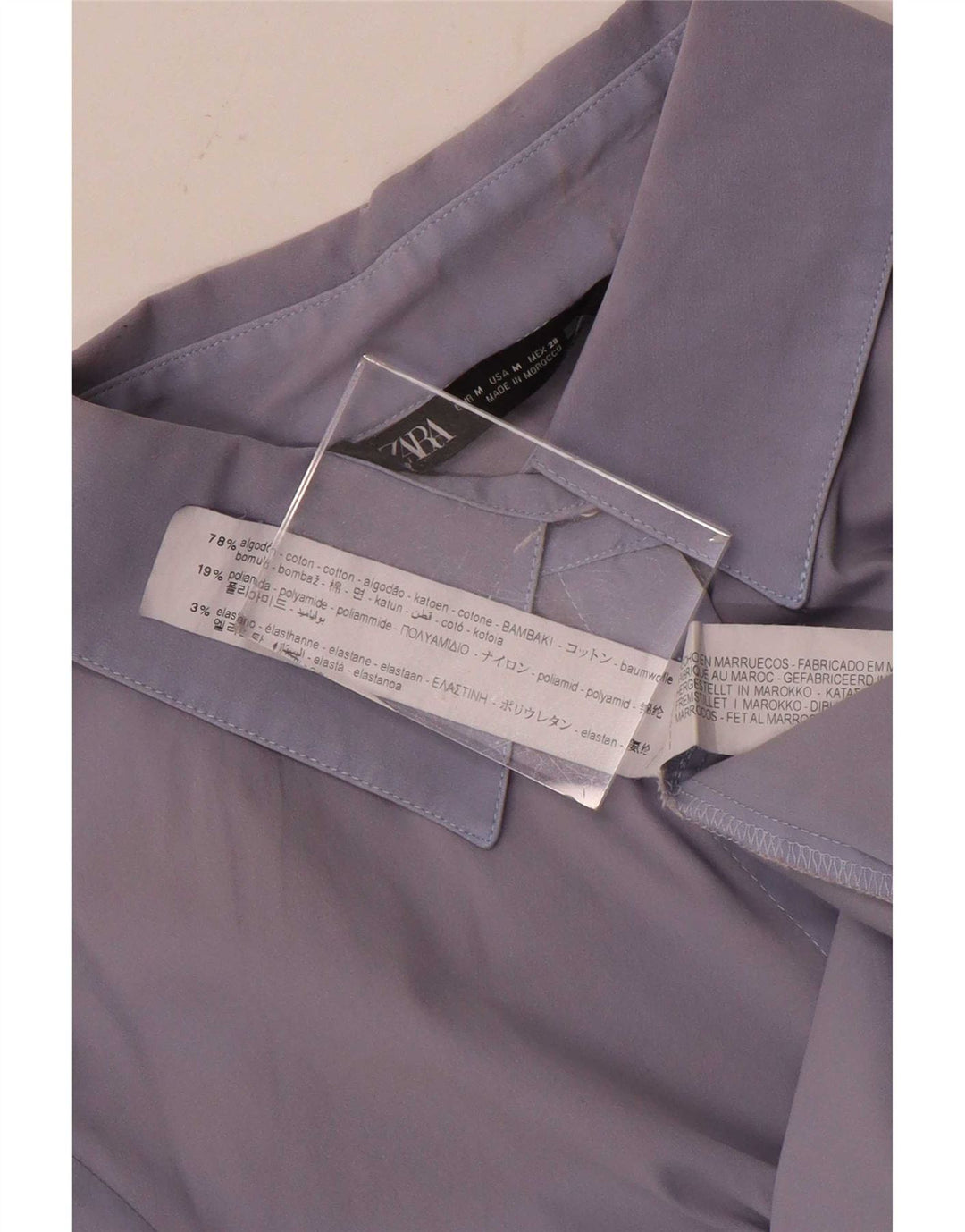 Camicia formale da donna Zara UK 12 cotone blu medio