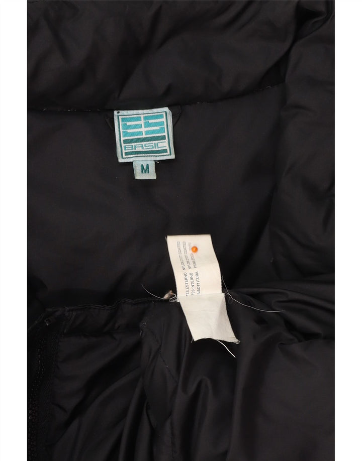 BASIC Mens Padded Jacket UK 38 Medium Black Nylon