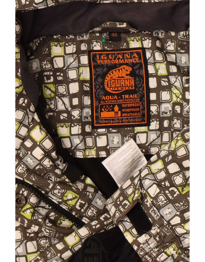 Giacca a vento con cappuccio da donna Iguana EU 46 XL multicolore geometrica