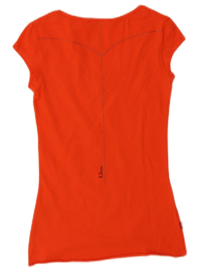LEVI'S Womens T-Shirt Top UK 8 Small Orange Cotton