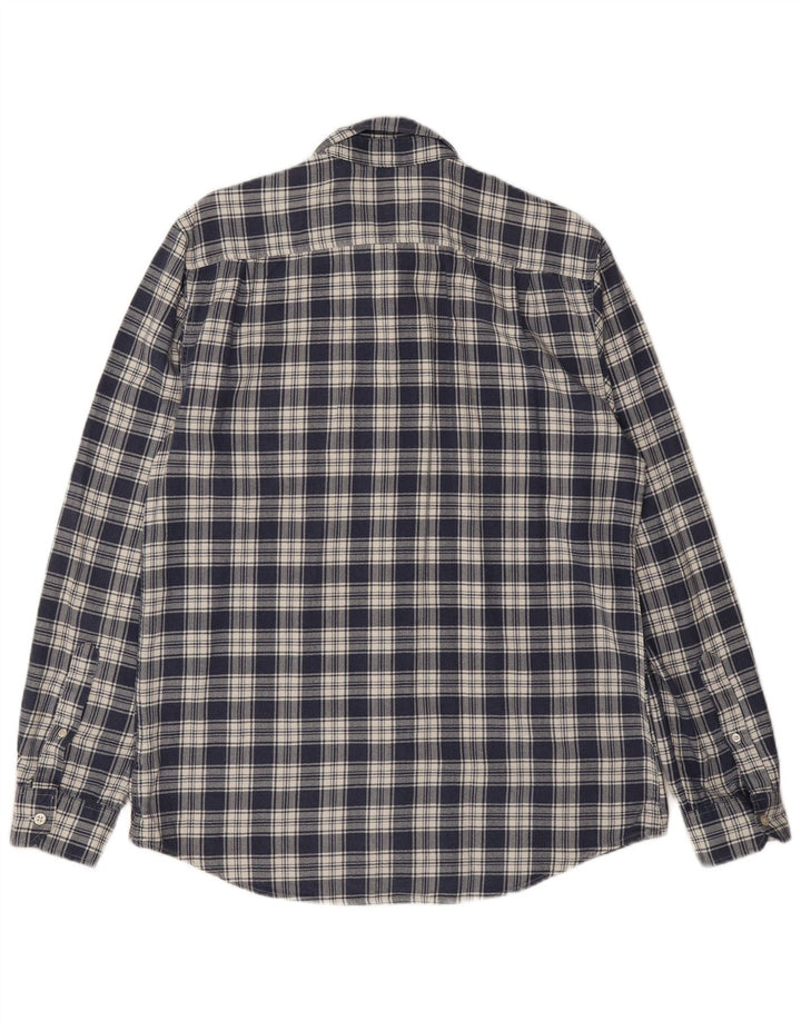 JACK WILLS Camicia da uomo in flanella dalla vestibilità classica, cotone medio a quadri blu navy