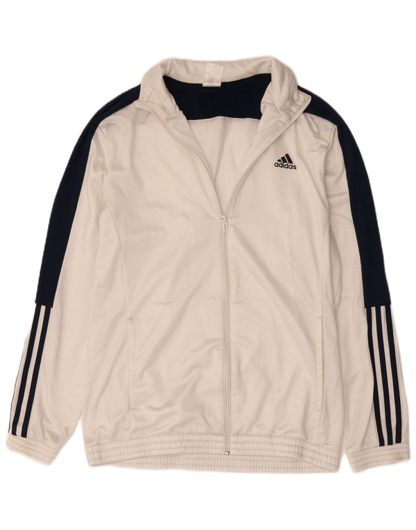 Giacca da tuta da uomo Adidas UK 44/46 Large Poliestere color block bianco