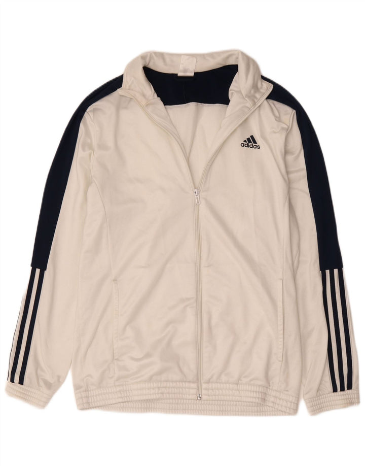 Giacca da tuta da uomo Adidas UK 44/46 Large Poliestere color block bianco