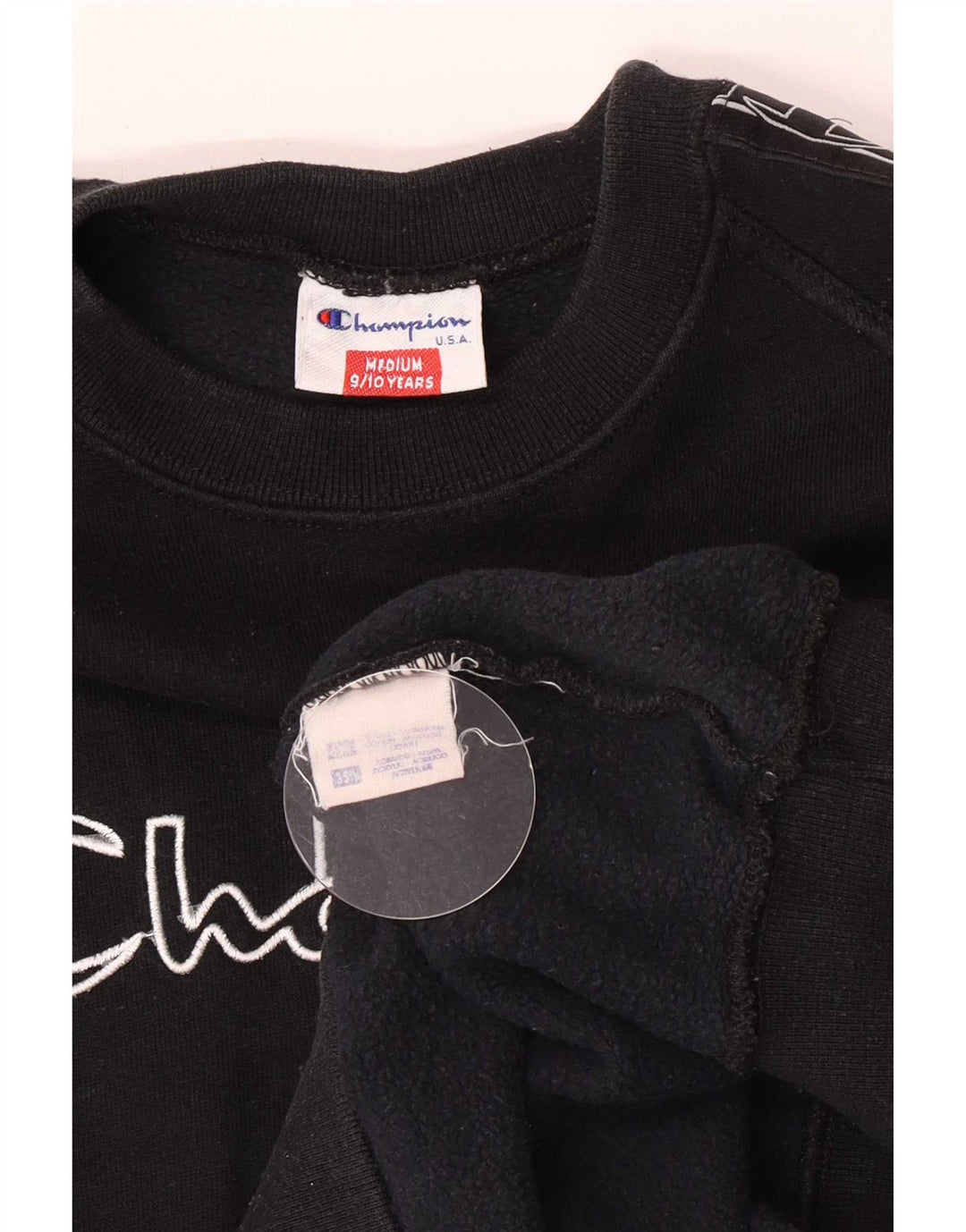 Felpa grafica Champion da ragazzo, 9-10 anni, color block medio nero