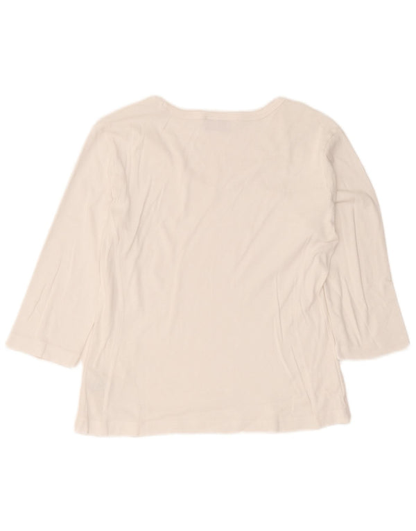 Maglia da donna Champion manica 3/4 UK 18 XL cotone bianco