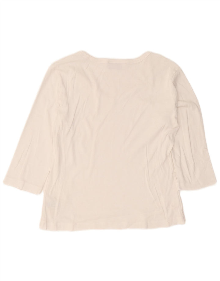 Maglia da donna Champion manica 3/4 UK 18 XL cotone bianco