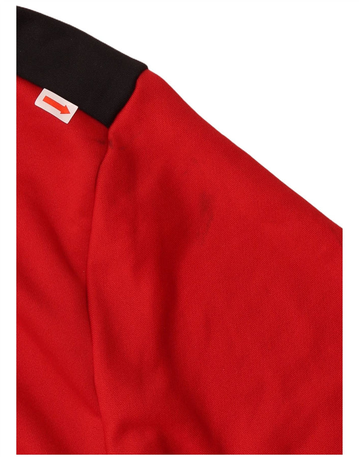 Giacca da ginnastica da uomo Adidas, giacca in poliestere color block rosso medio