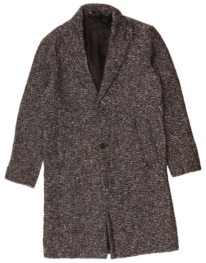 Soprabito da uomo ZARA UK 38 Lana screziata grigio medio