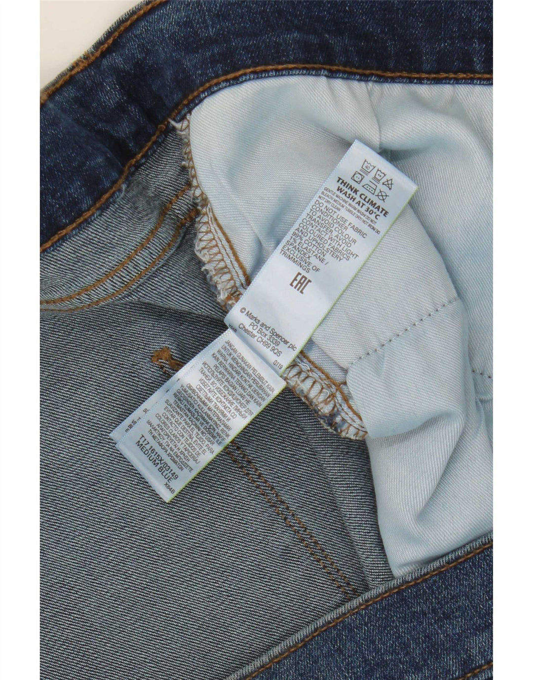Jeans dritti da uomo Marks & Spencer W50 L29 cotone blu